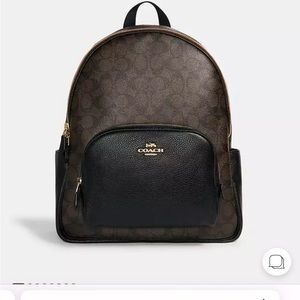 COACH Large Court Backpack In Signature Canvas